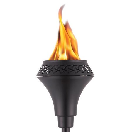 LAMPLIGHT TIKI Island King Black Metal 65 in. Large Flame Outdoor Torch 1 pc 1120089